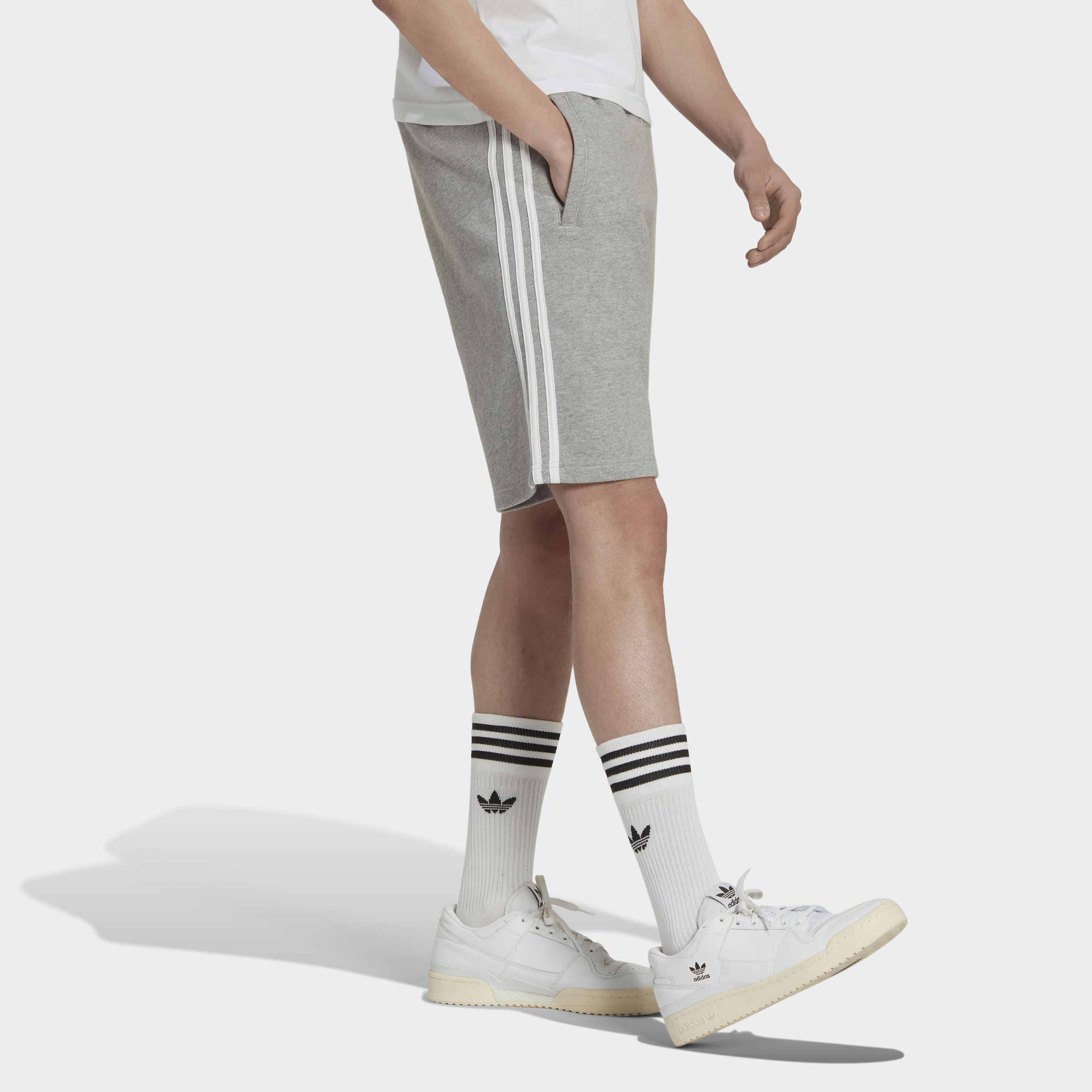 adidas Lifestyle 3-Stripes Sweat Shorts Men Grey DH5803
